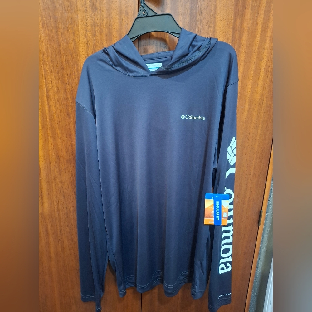 Columbia Omni-Shade SPF50 Long Sleeve Black-White Hoodie Men's MEDIUM